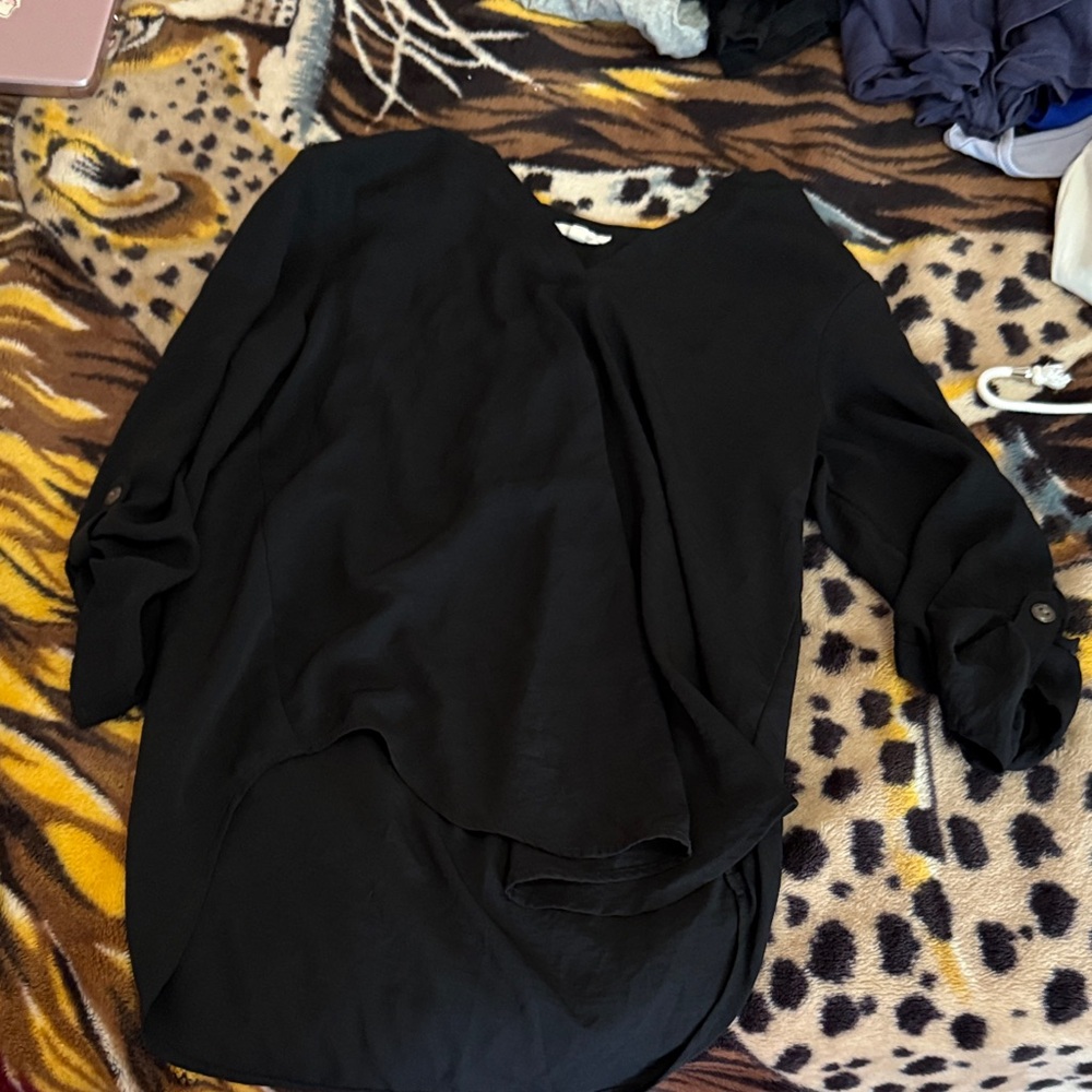 Maurice’s Black Sheer Blouse